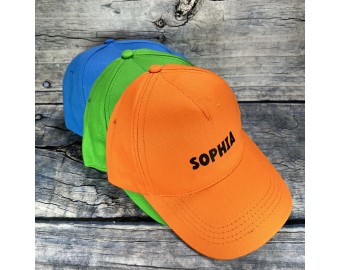 Cappellino berretto per bambini tipo baseball personalizzato con nome per scuola tempo libero gita scolastica mare colori vari