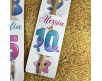 Segnalibro con matita classica 12 pezzi Sirene Sirenette cartoncino personalizzato con nome e numero anni per Compleanno Bambina 1-10 anni