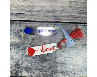 Segnalibro in plexiglass personalizzato con nome palloncino e nappina colorata idea regalo compleanno anniversario san valentino festa del papà della mamma