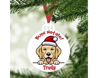 Decorazione per albero di Natale personalizzata con cane e nome idea regalo natalizia ornamento festività regalo di natale amanti dei cani