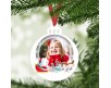 Decorazione per albero di Natale personalizzata con foto cornice e disegno natalizio idea regalo natalizia ornamento festività