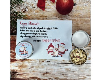 Cibo magico per renne in scatolina per la vigilia di Natale Polvere di renna con bigliettino e filastrocca personalizzata Idea natalizia per bambini stencil impronte renna