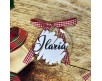 Decorazione per Albero di Natale Rotonda piatta in plexiglass con nome o frase personalizzata idea regalo addobbo casa regalo natalizio personalizzato