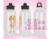 Borraccia Bambola alla Moda personalizzato con nome Bottiglia alluminio acqua riutilizzabile ecologica scuola e asilo Fashion Doll ragazza in rosa