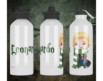 Borraccia Piccolo Mago Scuola di Magia personalizzato con nome Bottiglia alluminio acqua riutilizzabile ecologica scuola e asilo ritorno a scuola