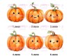 Quadretto personalizzato famiglia di zucche autunno halloween idea regalo da due a sei personaggi con cornice 18x13 cm o 29,5x21