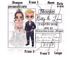 Set da 10 inviti con busta caricatura sposi chibi personalizzati 13x18 per Matrimonio Nozze Anniversario nozze d’argento partecipazione wedding set  