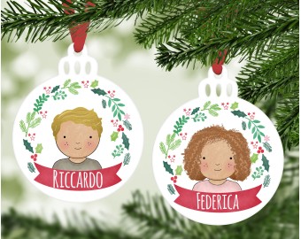 Decorazione per albero di Natale personalizzata con avatar caricatura e nome idea regalo natalizia maestra mamma papà amici ornamento festività