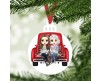Decorazione per albero di Natale personalizzata famiglia coppia amici amiche sorelle con auto in stile chibi frase personalizzata sul retro idea regalo natalizia ornamento festività