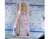 Segnalibro con matita classica o piantabile 10 pezzi Bambola alla moda cartoncino personalizzato con nome frase e data per compleanno battesimo comunione nascita Fashion doll