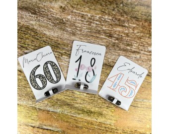 Set da 9 capsule con semi con cartoncino personalizzato compleanno adulti con nome e numero di anni regalo fine festa ecologico bomboniera segnaposto