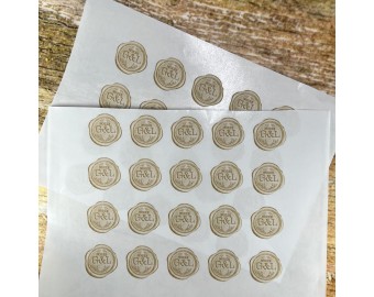 40 adesivi tondi chiudibusta finta ceralacca personalizzati stampati con iniziali e frase per bomboniere segnaposto cerimonie nozze matrimonio 