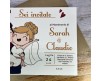 Set da 10 inviti con busta caricatura sposi personalizzati 13x18 per Matrimonio Nozze Anniversario nozze d’argento partecipazione wedding set 