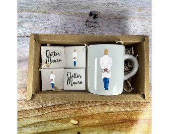 Dottori medici infermieri paramedici tazzina da caffè espresso personalizzata e 12 cioccolatini in scatola regalo con disegno idea regalo ringraziamento chirurgo specialista ginecologo