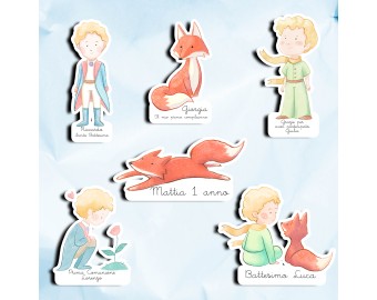 12 etichette adesive stickers sagomati piccolo principe personalizzate con nome per feste compleanni cerimonie battesimo nascita comunione babyshower