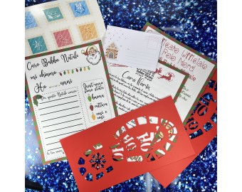 Kit di Babbo Natale per bambini personalizzato con nome letterina certificato bravo bambino lettere di risposta busta francobolli stencil impronte