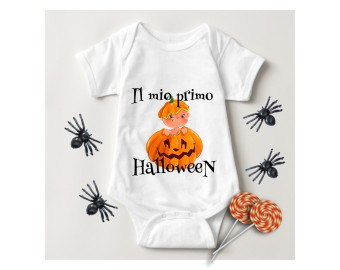 Body neonato bambino Il mio primo Halloween personalizzato con disegno e frase personalizzata stampa a tema Halloween