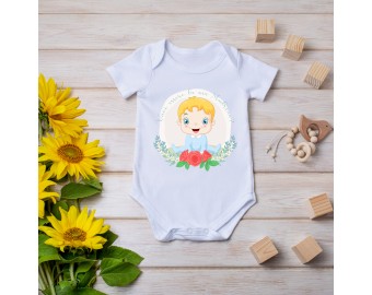 Body neonato bambino personalizzato per richiesta madrina o padrino con disegno e frase personalizzata