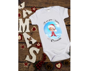 Body neonato bambino Il mio primo Natale personalizzato con disegno e frase personalizzata stampa a tema natalizio