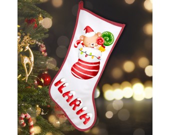 Calza della Befana natalizia personalizzata con orsetti e nome idea regalo natale befana bambini bambine neonati