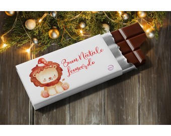 Tavoletta di cioccolato fondente o al latte personalizzata per Natale disegno e frase a scelta animali idea regalino di fine festa omaggio ospiti