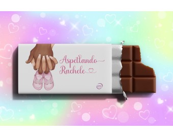 Tavoletta di cioccolato fondente o al latte personalizzata per Nascita Baby Shower Gender Reveal party Battesimo idea regalino di fine festa omaggio ospiti