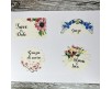 10 adesivi stickers motivi floreali personalizzati forme varie carta vergata avorio per bomboniere segnaposto cerimonie matrimonio comunione battesimo nozze oro argento