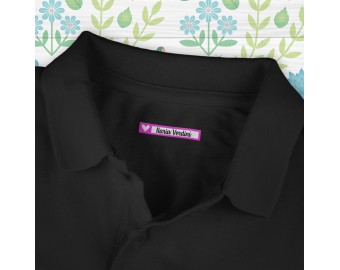27 etichette termoadesive per tessuti cornice e carattere a scelta per scuola asilo nido grembiulini magliette resistenti ai lavaggi
