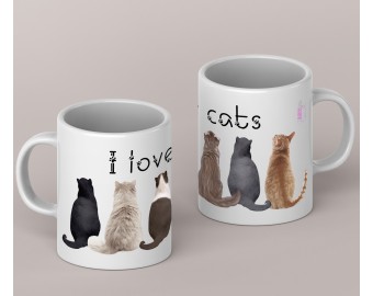 Tazza mug personalizzata con gatti gattini micetti con frase personalizzata idea regalo natale amanti degli animali gattofili mici