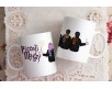 Tazza mug personalizzata piccolo mago scuola di magia idea regalo con 2 o 3 figure personalizzate con abito e sciarpa a tema