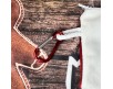 Portachiavi mini pochette in velluto con moschettone bianca e rossa personalizzato con ragazza stile chibi e nome idea regalo di Natale