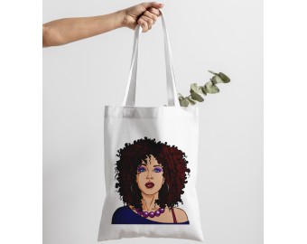 Shopper borsa sacca personalizzata con ritratto di ragazza stile pop art idea regalo compleanno anniversario festa della mamma amica sorella