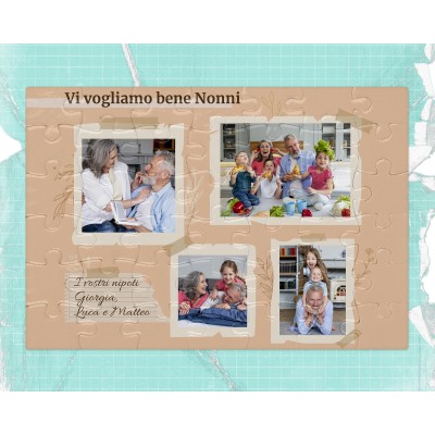 Puzzle con collage di foto e frase personalizzata Idea regalo festa dei nonni compleanno anniversario nonna nonno ti voglio bene