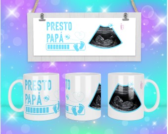 Tazza mug per futuro papà personalizzata con ecografia e scritta idea regalo annuncio gravidanza o sesso del nascituro prestò papà baby shower gender reveal
