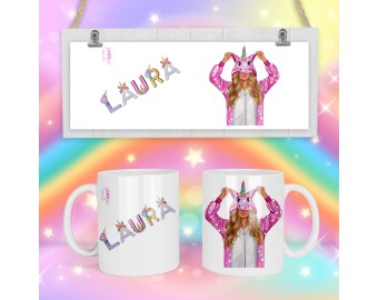 Tazza mug personalizzata con ragazza unicorno idea regalo migliori amiche sorelle frase con nome e disegno unicorno felpa arcobaleno
