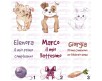 Matite piantabili animali domestici cane gatto coniglio cartoncino personalizzato bomboniera segnaposto per battesimo cresima comunione compleanno set da 3, 6 o 12 pezzi 