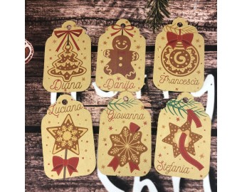 6 cartellini tag bigliettini personalizzati natalizi 6 disegni esclusivi segnaposto natalizi biglietti per regali decorazioni natale