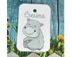 10 cartellini tag biglietti ippopotami personalizzati bomboniere segnaposto battesimo nascita compleanno cresima comunione babyshower