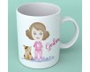 Tazza mug personalizzata con ritratto caricaturale di bambina e nome idea regalo compleanno anniversario festa della mamma figlia nipote