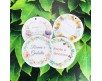 22 cartellini tag bigliettini tondi personalizzati floreale bomboniere segnaposto cerimonie matrimonio comunione battesimo nozze oro argento
