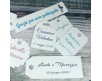 20 cartellini tag bigliettini personalizzati stampati 8 forme bomboniere cerimonie battesimo cresima comunione matrimonio nozze compleanno