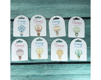 15 cartellini tag bigliettini con mongolfiere personalizzati bomboniere segnaposto battesimo nascita babyshower compleanno cresima comunione