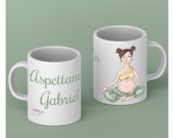 Tazza mug personalizzata regalo futura mamma nuova nascita donna incinta, con frase personalizzata gravidanza nascita