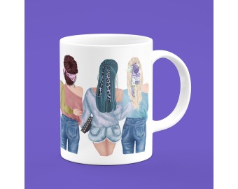 Tazza mug personalizzata per amiche sorelle testimoni capelli abbigliamento carnagione frase personalizzata idea regalo ti voglio bene