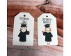 12 cartellini tag bigliettini rettangolari personalizzati con frase e disegno a scelta per bomboniere segnaposto cerimonie laurea diploma