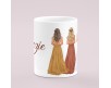 Tazza mug regalo per damigella o testimone, con frase personalizzata, ricordo nozze, personalizzata capelli abito e carnagione
