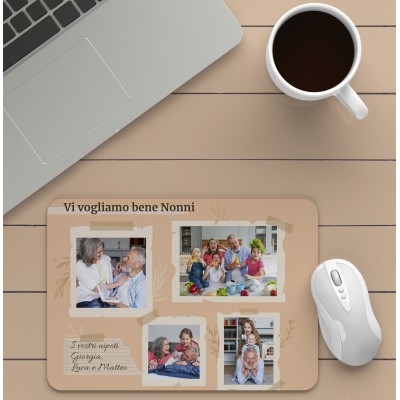 Tappetino per mouse con collage di foto frase personalizzata Idea regalo festa dei nonni compleanno anniversario nonna nonno ti voglio bene