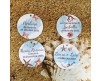 20 cartellini tag tema mare bigliettini tondi personalizzati bomboniere segnaposto cerimonie matrimonio comunione battesimo nozze argento