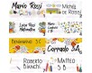 16 etichette adesive scolastiche con disegni e personalizzate con nome e classe per quaderni, libri, blocchi appunti, 8 soggetti diversi