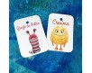 10 cartellini tag biglietti piccoli mostri personalizzati bomboniere segnaposto battesimo nascita babyshower compleanno cresima comunione